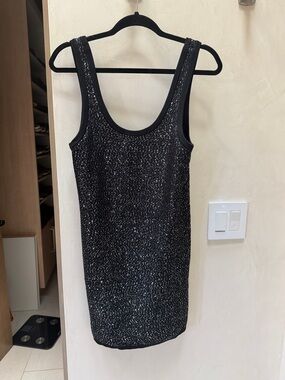 The Kooples Black Sparkle Tank Dress NWT